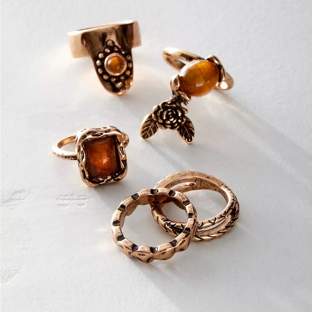 NWT Morning Meadow Ring Set by Free People - Picture 4 of 11
